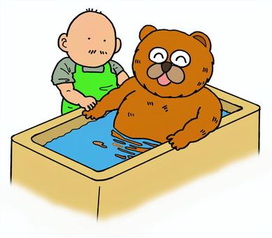 Bathing assistance, JPG Bathing assistance, bathing, assistance, bear, JPG