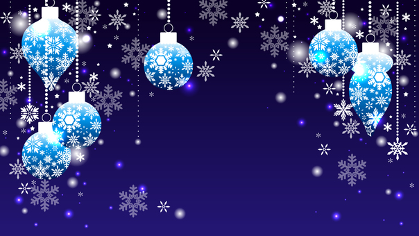 クリスマスのオーナメント背景、16:9