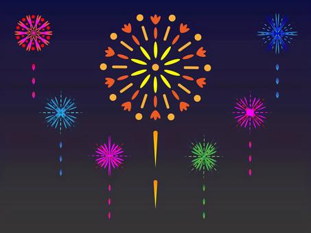 花火 花火,打上花火,花火大会,夏祭り,イベント,夏,背景,夜空,カラフル,綺麗のイラスト素材