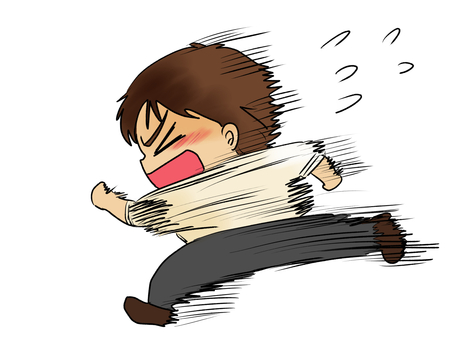 必死で走る男性 男性,走る,急ぐ,逃げる,慌てるのイラスト素材