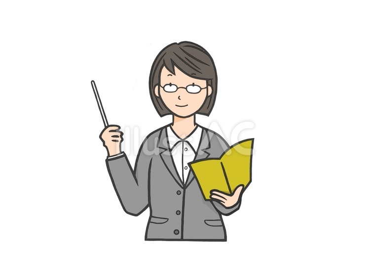 学校等で授業をする女性の教師(先生) 女性,先生,教師のイラスト素材