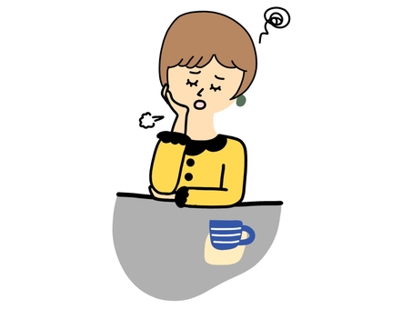 ため息/悩む/困る/疲れている 悩む,ため息,困る,疲れる,疲労,ストレス,人間関係,しんどい,辛い,苦しいのイラスト素材