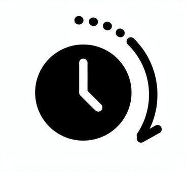 時短勤務制度などを表す時計 時短勤務,フレックスタイム,アイコン,時計,時間,経過,矢印,線,点線,シンプルのイラスト素材