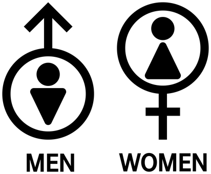 男女のマーク 黒 男性,女性,トイレ,マーク,便所,洗面所,サイン,休憩,お手洗い,性別のイラスト素材