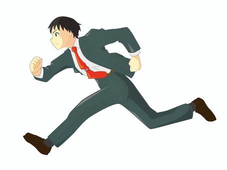 走る男性 男性,スーツ,走る,アニメ塗,黒髪,疾走感,若い男性のイラスト素材