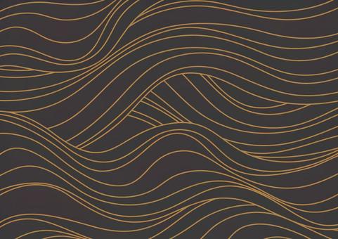 かっこいい和風の海のイメージ素材 和風,曲線,ライン,海,波,金色,背景のイラスト素材