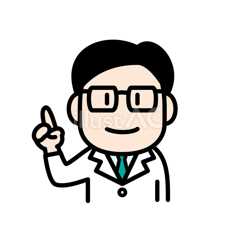 指差しする男性医師 医師,男性,指さしのイラスト素材