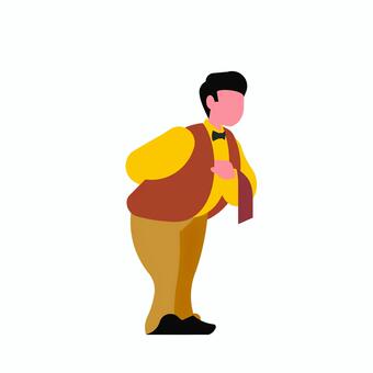 人物 034 男性,お辞儀,挨拶,マナー,礼儀,人物,日本文化,丁寧,シンプル,平面のイラスト素材