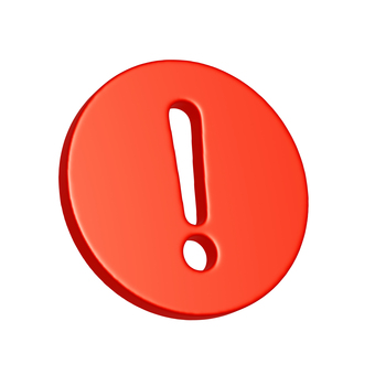 丸い注意マークの3Dアイコン2 注意,禁止,マーク,アイコン,ビックリマーク,エクスクラメーション,警告,アラート,注目,エラーのイラスト素材