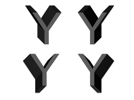 立体アルファベット 4方向 Y