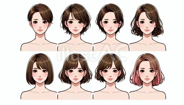ショートヘアの女性イラスト - No: 25218458｜無料イラスト・フリー素材なら「イラストAC」