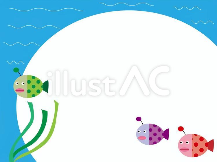 かわいいあんこうのフレーム あんこう,魚,フレームのイラスト素材