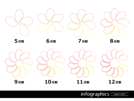 インフォグラフィックス 暖色系 インフォグラフィック,暖色,warmcolor,ビジネス,資料,シンプル,カラフル,プレゼンテーション,分割,情報のイラスト素材