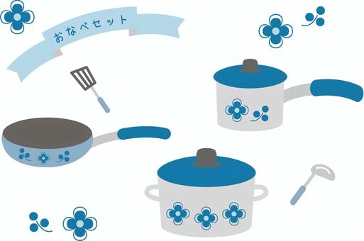 retro pan set blue, , JPG, PNG and AI