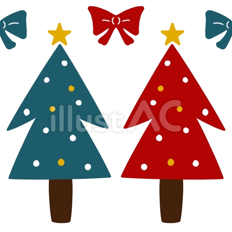 もみの木とリボン、赤 クリスマス,もみの木,木のイラスト素材