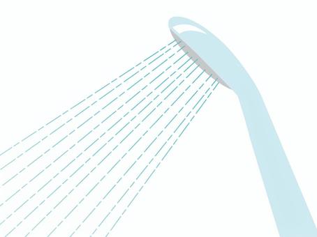 水が出ているシャワーヘッド シャワーヘッド,シャワー,お風呂,水,節水,浴びる,バスタイム,浴室,清潔,シンプルのイラスト素材