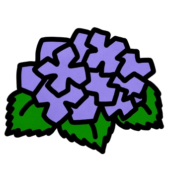 あじさいの手描きイラスト 紫陽花,あじさい,アジサイ,花,植物,手描き,素材のイラスト素材