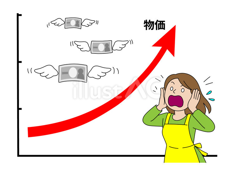 物価の上昇に悲鳴を上げる主婦 主婦,女性,人間のイラスト素材