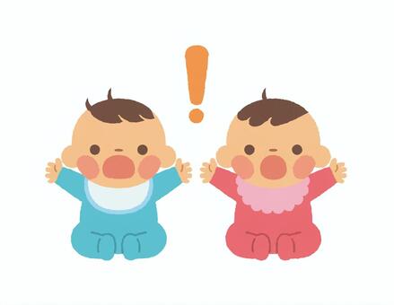 Baby surprised, baby, men and women, pair, JPG, PNG and AI