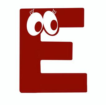 アルファベット目E 文字,アルファベット,目,赤,eのイラスト素材
