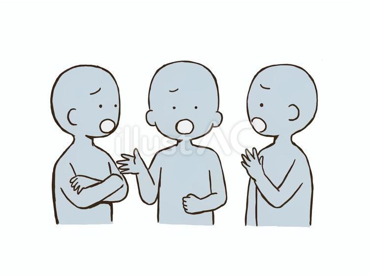 ああだこうだ言い合うドローイング デッサン,人形,ラフのイラスト素材