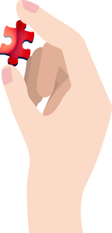 パズル持つ パズル,形,ピース,持つ,作る,重要,パーツ,手,赤,リアルのイラスト素材