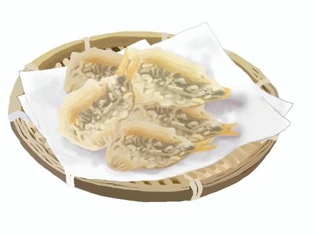 キスの天ぷら 天ぷら,キス,魚,日本食,日本料理,家庭料理,料理,調理,食べ物,食事のイラスト素材