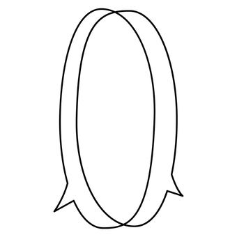縦型の2つ重なった吹き出し 吹き出し,縦,縦書き,重なる,2つ,二重,セリフ,漫画,線画,シンプルのイラスト素材