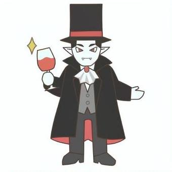 ドラキュラ 人物,男性,全身,ドラキュラ,黒髪,ツリ目,牙,とんがり耳,ハロウィン,秋のイラスト素材