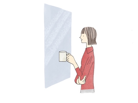 一休み 一休み 女性,横向き,リラックスのイラスト素材