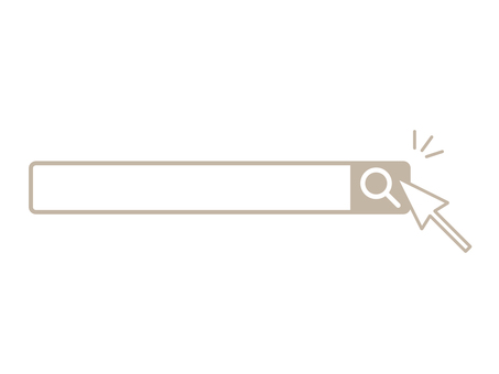 検索ボックスをクリック クリック,検索,虫めがね,リサーチ,調査,調べもの,インターネット,あしらい,ベージュのイラスト素材