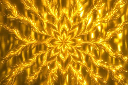金の炎の万華鏡背景＆テクスチャー画像
