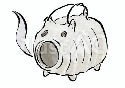 ブタ型の蚊取り線香入れ(水墨)