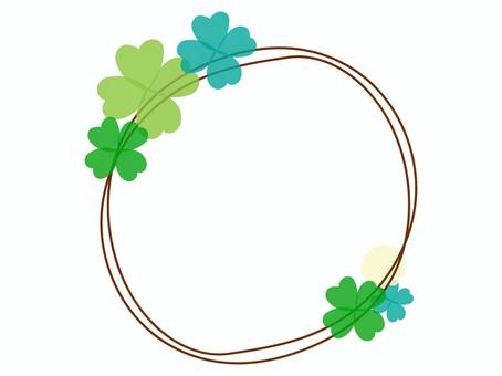 Illustration, frame, clover, four leaves, 