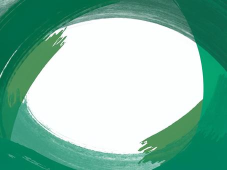 緑色の刷毛で囲みフレーム フレーム,筆,背景,ブラッシュ,パープル,緑色,カーキ,深緑,透明,透けてるのイラスト素材