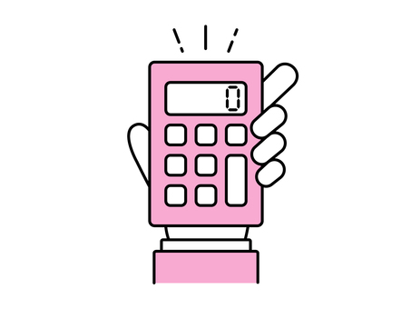 電卓で無料を提示するビジネスマンの手 計算機,電卓,ゼロ,数字,無料,フリー,0円,￥0,無償のイラスト素材