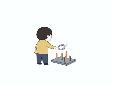 わなげ わなげ,人,わっか,投げる,後ろのイラスト素材