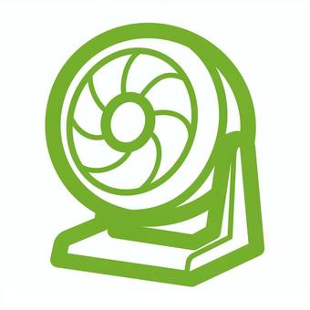 サーキュレーターアイコン サーキュレーター,扇風機,緑,線画,アイコンのイラスト素材