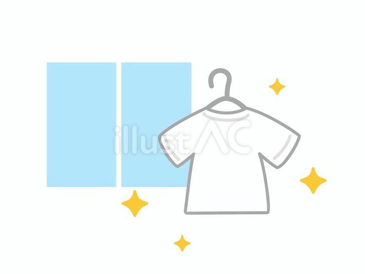 部屋干しの洗濯物 洗濯物,室内干し,部屋干しのイラスト素材