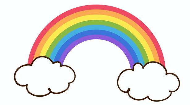 Illustration, rainbow, cloud, rain, 