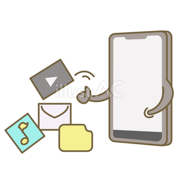 スマホアプリを捨てるスマートフォン スマートフォン,携帯電話,スマホのイラスト素材