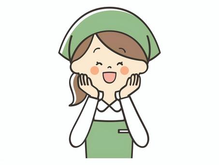 喜ぶ女性店員 喜ぶ女性店員 嬉しい,笑顔,楽しい,喜び,ワクワク,楽しみ,店員,女性,パート,バイトのイラスト素材