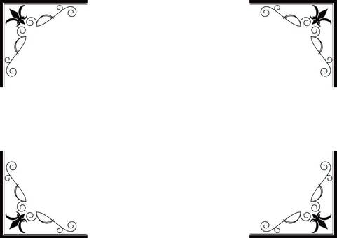 アンティークフレーム44・モノクロ フレーム,背景,シンプルのイラスト素材