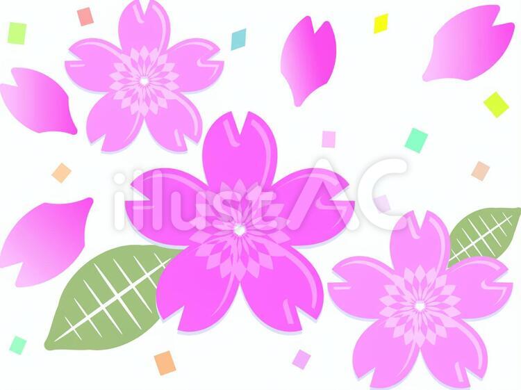 さくら005 鮮やか,花柄,装飾のイラスト素材