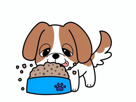 ワンコ2（食べる） 犬,イヌ,子犬,干支,十二支,餌,エサ,食事,ペット,セントバーナードのイラスト素材