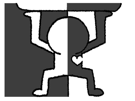 耐えるシルエット