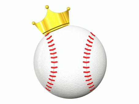 王冠と野球ボール 王冠,野球ボール,優勝,王者,アイコン,チャンピオン,野球のイラスト素材
