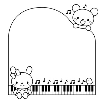 Piano frame (monochrome), JPG and EPS Piano frame (monochrome), , JPG and EPS