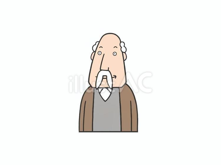 優しそうな感じのお爺ちゃん(高齢者) お爺さん,白髪,老人のイラスト素材