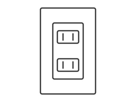 コンセント（差し込み口・線） コンセント,アイコン,差込み口,電源,設備,受け口,電力,二口,電気,器具のイラスト素材